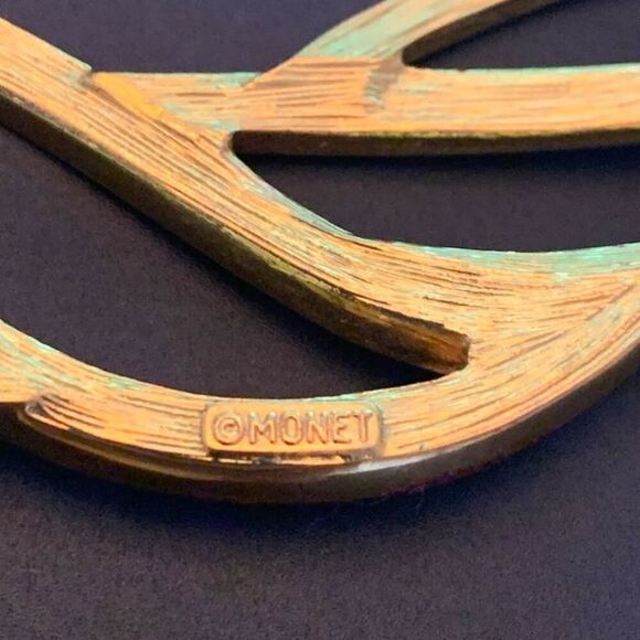 Vintage Monet Choker Necklace, in Gold, Stamped - Picture 5 of 5